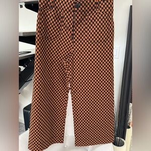 Maeve Black and Orange Checkered Palazzo Pants
